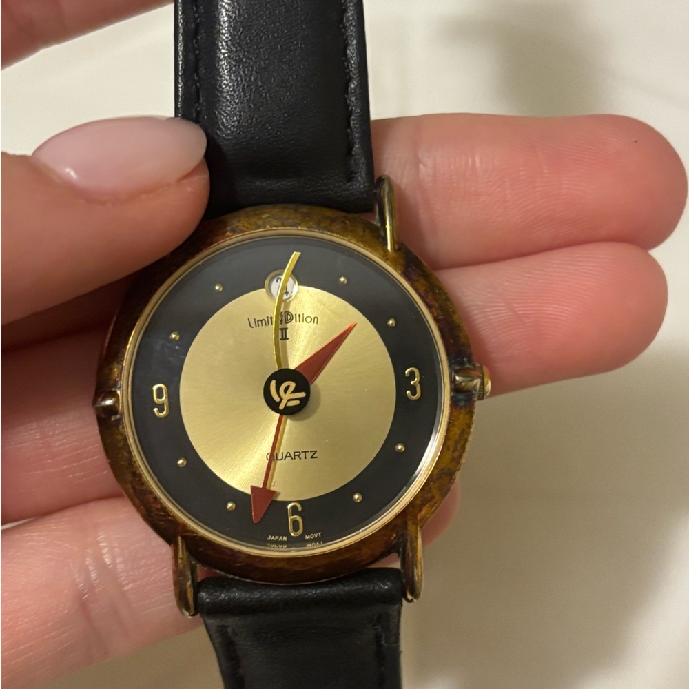 Limited Edition by John Zaboyan Black and Gold Quartz Watch *needs battery